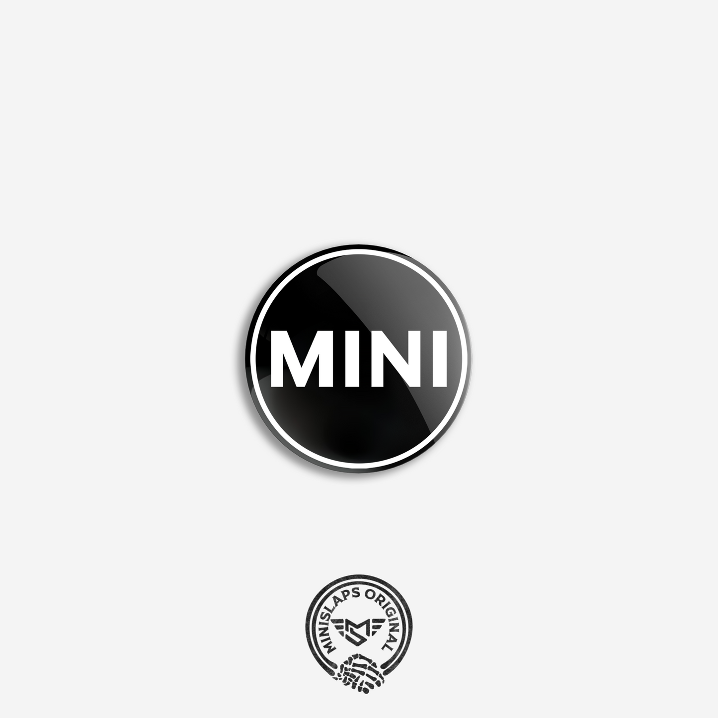 45mm MINI Front or Rear Badge - White - Gen 1 R50/R52 & Gen 2 R55/R56/R57