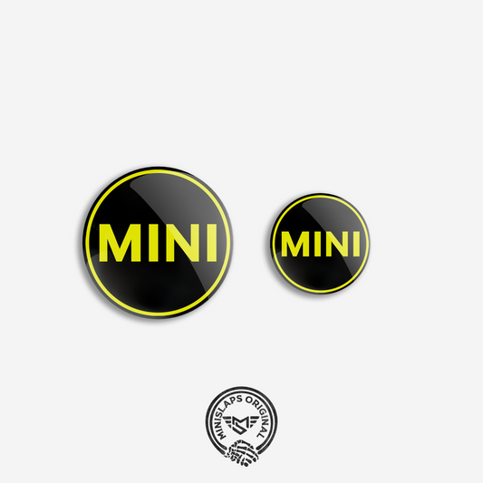 32mm & 45mm MINI Badge Kit - Yellow - R52 Convertible S & R53 Cooper S/JCW