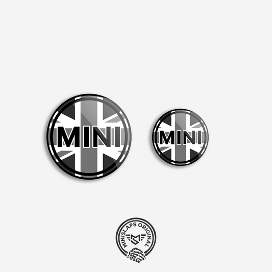32mm & 45mm MINI Badge Kit - GB Grey - R52 Convertible S & R53 Cooper S/JCW