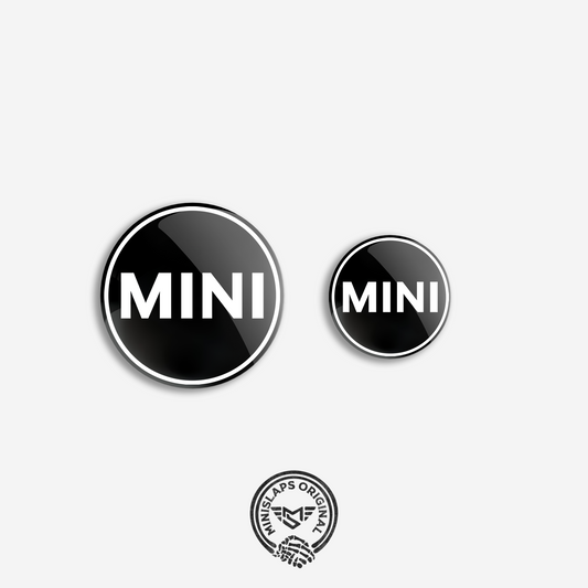 32mm & 45mm MINI Badge Kit - White - R52 Convertible S & R53 Cooper S/JCW