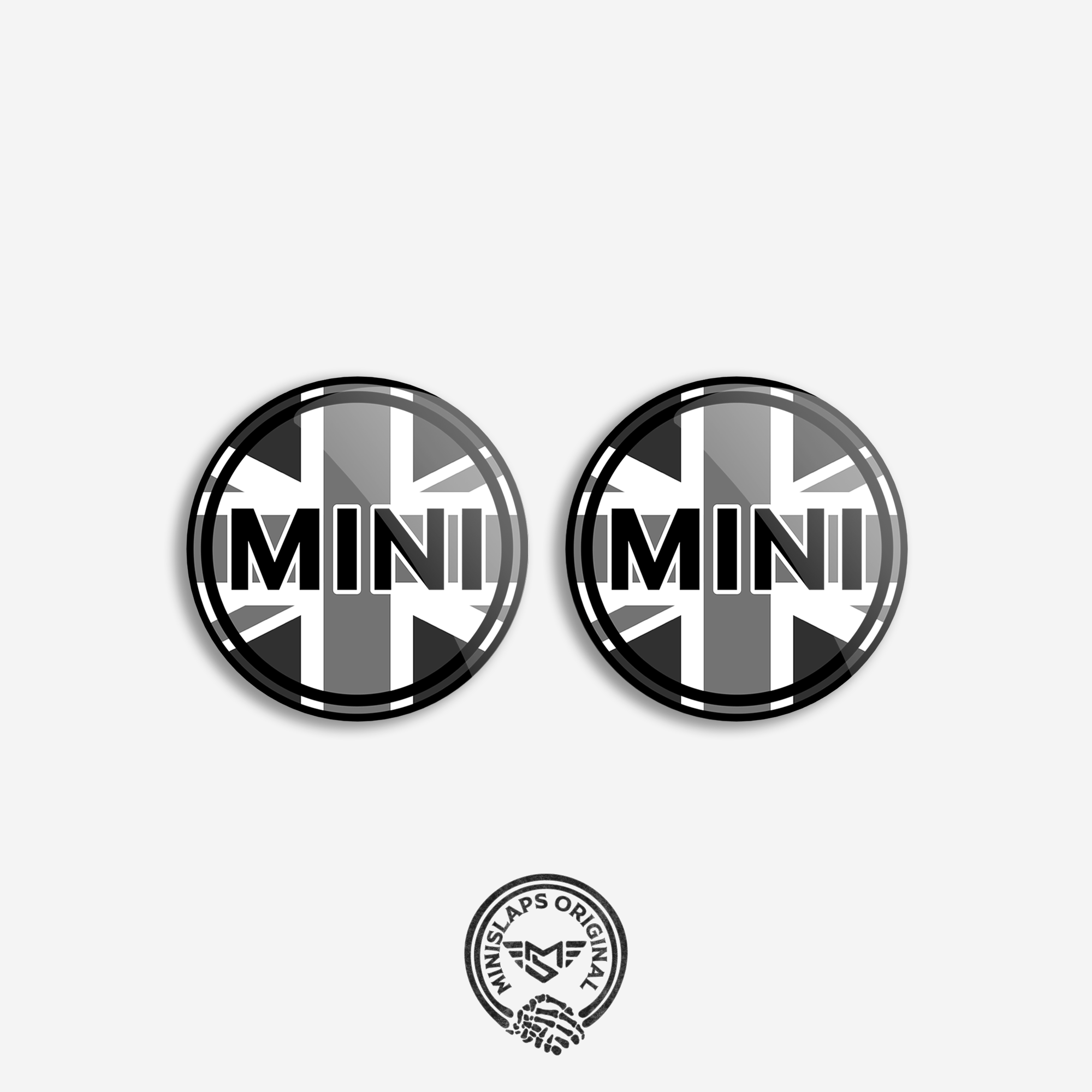 45mm MINI Badge Kit - GB Grey - Gen 1 R50/R52 & Gen 2 R55/R56/R57